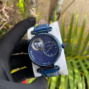 Blue Watch with Blue Leather Strap