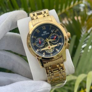 Gold Watch with Black Dial