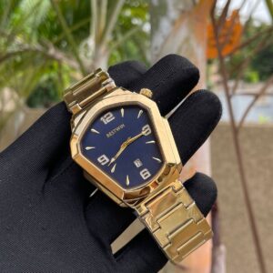 Gold Watch with Blue Dial