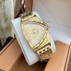 Gold Watch with Triangle Dial